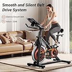 CURSOR FITNESS Exercise Bike, Brake Pad Stationary Bike for Home with Exclusive App, Stationary Bikes for Home with 300 lb Weight, Indoor Cycling Spin Bike Workout Bike with Extra Comfort Seat - Image 4