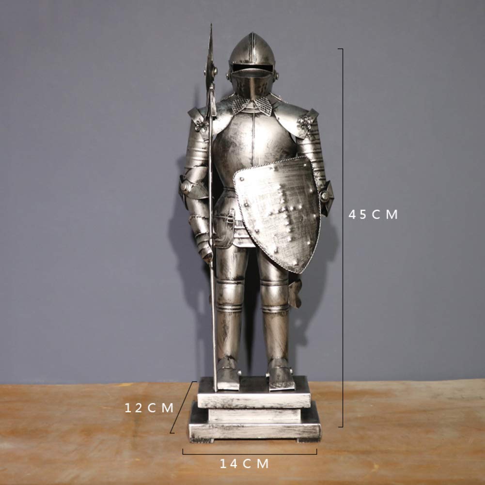 Amazon.co.jp: 創造的な古代ローマの戦士の彫刻手作りの鉄の鎧武士の像