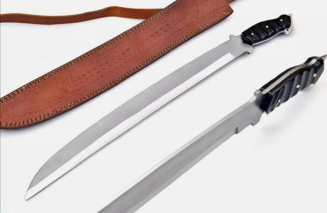 Empire -30 Inch Long Handmade J2 Steel Full Tang Sword with Sheath - Resin Grip Hunting Sword Survival Sword Sharp Edge - Machete - Full Tang - Best Gift for Him - Birthday Gift