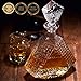 BELLIARI - Triangle Whiskey Decanter with Black Whiskey Velvet Tray and Designer Gift Box - Crystal Diamond Decanters - 750ml Personalized Liquor Decanter For Bourbon, Whisky, Scotch And Glass Stopper