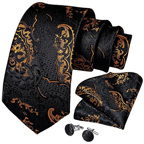 Corbata negra de seda para hombre 8cm miniatura 7