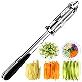 Leichter Schäler mit Fruchtstiele zum Entfernen: Wir bevorzugten Schäler mit geringem Gewicht, da dies unserer Meinung nach bei der Kontrolle half, aber wir haben eine Reihe vorgestellt, die verschiedenen Vorlieben Rechnung trägt. Der Konus des Schälerkopfes kann die Kartoffelaugen entfernen. Einfach zu bedienen, mit einem Häkchen reinigen.