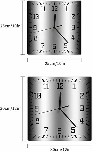 Miniatura 7 de Reloj de pared de madera blanco y negro degradado, silencioso, sin tictac, simple, abstracto, a rayas, estilo granja, cuadrado, funciona con pilas,