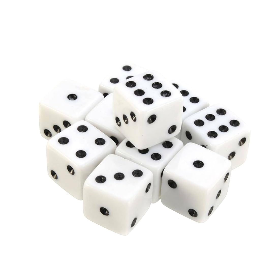 100 Pezzi da Dadi Bianchi da 8 mm Set di Dadi Bianchi con Punti Neri cubi da Gioco da Date a 6 da Faccia a 6 Lati per Le Forniture per Le Forniture per Feste