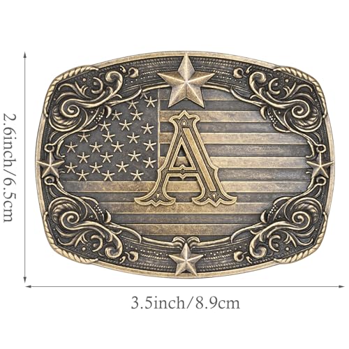 Image of Western Belt Buckle for Men Women Initial Letter A to Z Cowboy Belt Buckle Texas Buckle hebillas vaqueras para hombre