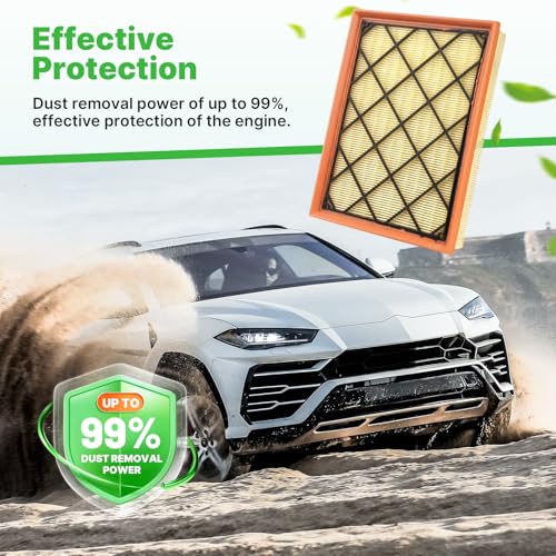 Image of Engine+Cabin Air Filter Fit for 20-22 Escape 2.0L, 22-24 Maverick 1.5L /2.0L | 21-25 Bronco Sport 1.5L / 2.0L , All Not for Hybrid, 2Pcs, JX6Z9601A, CF12772, 99% Filtration Efficiency, Odor control