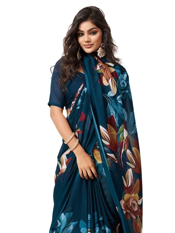 Women's Soft Georgette Saree with Unstitched Blouse Piece | Designer Ethnic Wear Saree for Wedding, Festival & Traditional Occasions-picture-52
