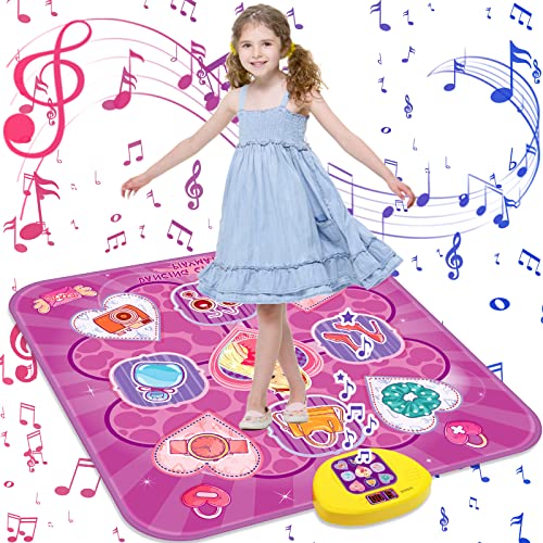 Annkie Kids Dance Mat | Toys For 3 4 5 6 7 8+ Year Old Girls | Electronic Music Dance Pad With Led Lights,5 Game Modes,Birthday Gifts For 3-8 Year Old Girls #TOP25