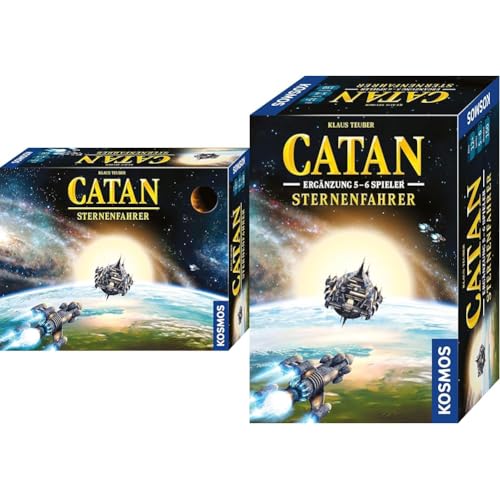 Kosmos Bundle aus Catan - Sternenfahrer und Sternenfahrer Ergänzung für 5-6 Personen, Gesellschaftsspiel für 3-6 Personen ab 12 Jahre, eigenständiges Brettspiel zum Klassiker Catan, Strategiespiel