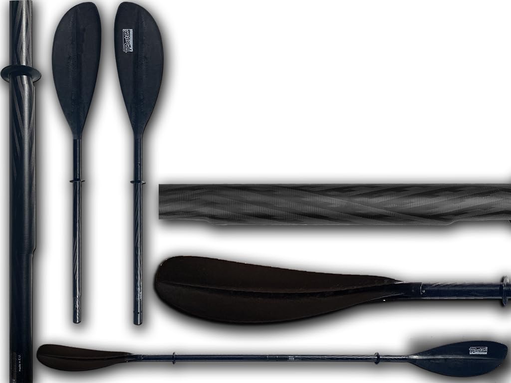 Pagaia Kayak Bertoni PRO Carbon-2 220 cm. Divisibile in 2 Parti Carbonio e Policarbonato