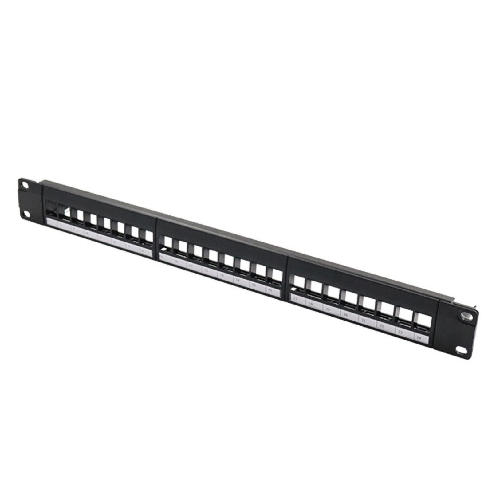 24 Port Keystone Patch Panel, 1U 19" Blank Modular Patch Panel Metal Wall Mount or Rackmount Housing for Keystone Jacks Keystone Network Patch Panel 24 Port 1u Blank Modular Patch Panel