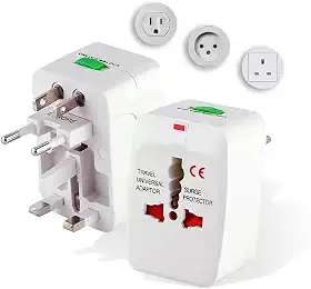 Kit 2 Adaptador Tomada Universal EUA Acessórios para Viagem Europa Americana para Brasileira Viagem Internacional Bivolt Compatível Com Estados Unidos Europa Inglaterra Padrão Internacional