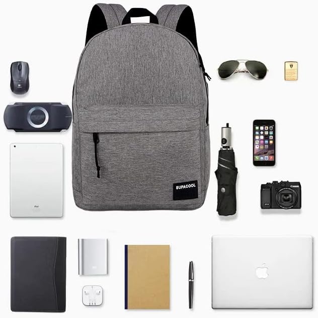 SUPACOOL Lightweight Casual Laptop Backpack for Men and Women classic backpack for College Travel Work(Light grey) - Image 3
