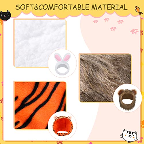 5 Pcs Cat Hat Adorable Costume Bunny Hat With Ears Funny Mane Cat Hat For Cats And Small Dogs Kitten Puppy Party Costume Accessory Headwear (Rabbit, Lion, Leopard, Tiger, Giraffe) #TOP1