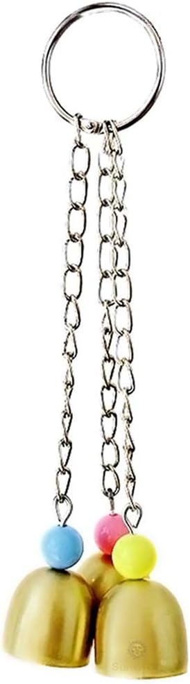 SunGrow Parrot Bell Toy, 8 Inches Lightweight Galvanized Steel Bell for Cockatiels, Conures & Lovebirds, Securely Hangs from Center of…