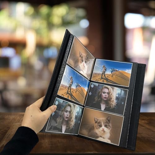Image of GKN DIY Scrapbook Photo Album, 100 Pages, Holds 300 Photos (4x6 Inch), Linen Cover Memory Book with Front Window, Family Travel Baby Wedding Anniversary Birthday Gift