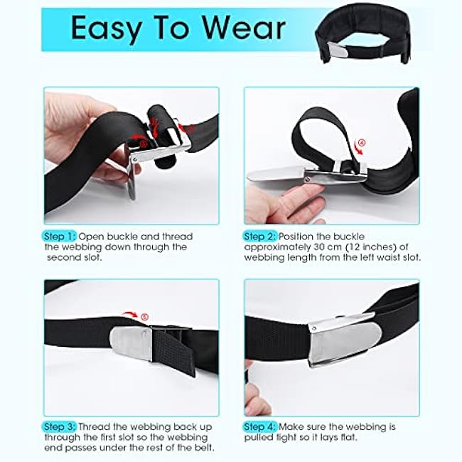 Scuba Weight Belt with 5 Pockets, Quick-Release Buckle Diving Pocket Weight Belt Adjustable Snorkeling Webbing Weight Pouch Belt fit for Waist 32 to 52 (Not Including Weights)