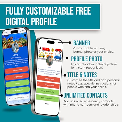 Image of Smart Bands for Kids if Lost, Child Safety ID Wristband for Autism, Autism Awareness Medical Alert Bracelet, Disney Accessories for Autism, Wristband Food Allergy, Food Allergy Awareness, QR code Bracelet for Kids