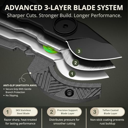 Image of Kraft Seeds Telescopic Gear Anvil Lopper, Heavy Duty Tree Branch Cutter with Long Stick, Pruning Cutter, Fruit Plucker, Carbon Steel Blade, Extendable Handle Tree Pruner Tool