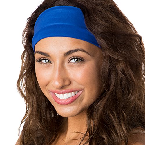 Hipsy Xflex Basic Adjustable & Stretchy Wide Softball Headbands For Women (Basic Royal Blue) #TOP17