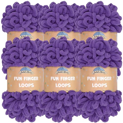 JubileeYarn Fun Finger Loops Yarn - Ultra Violet - 6 Skeins