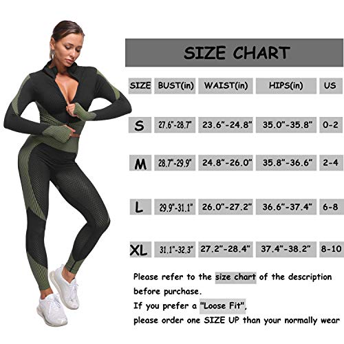 image for YZMJAFU Women's Tracksuit Workout Outfits - Seamless High Waist Leggin