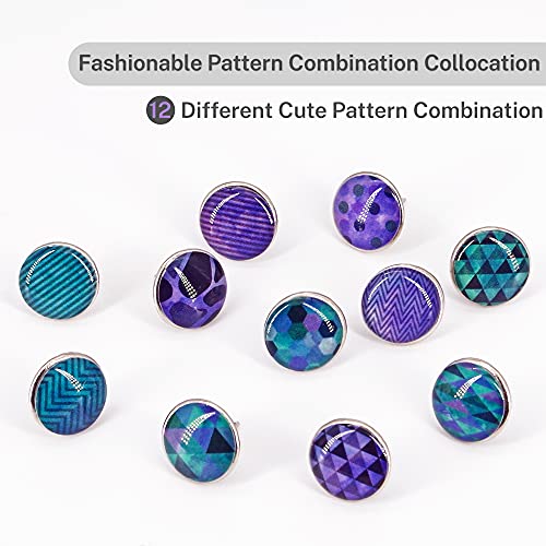 Decorative Creative Fashion Steel Push Pins For Bulletin Board,Cork Boards Or Photos Wall, Maps 84 Pcs (Purple Geometric Watercolor) #TOP1
