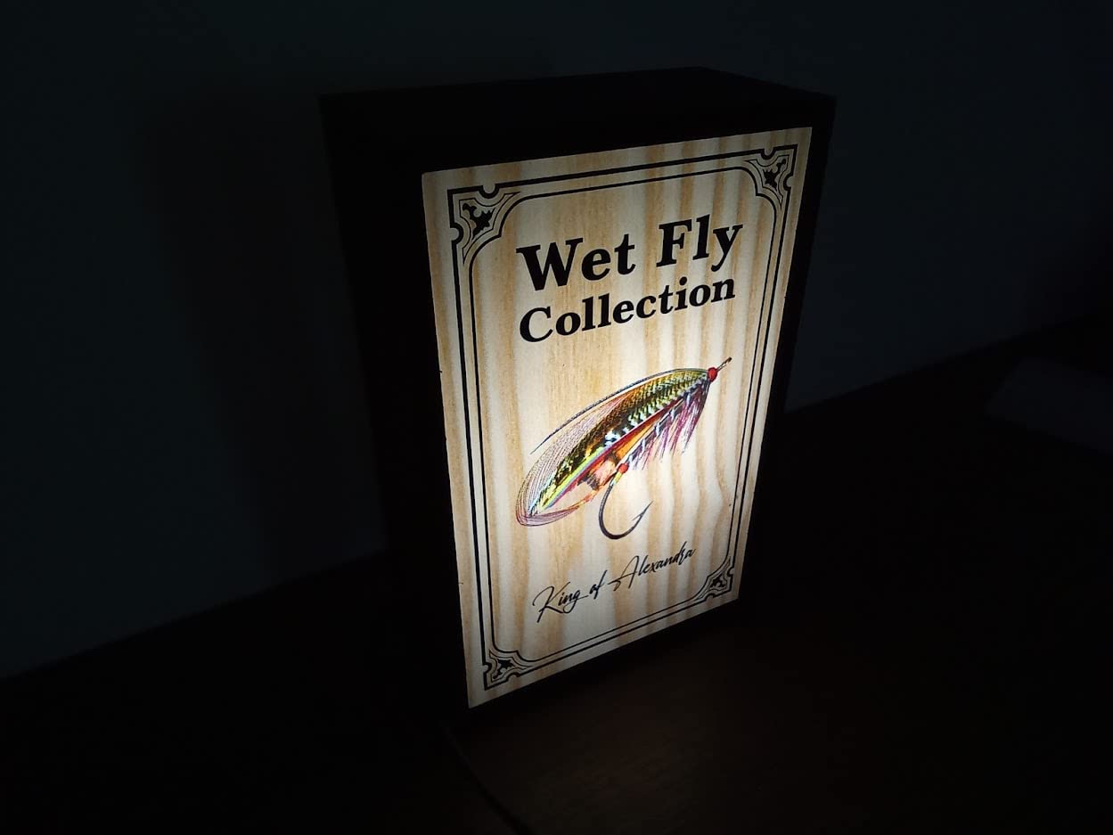 フライフィッシング 毛鉤 釣り アウトドア 看板 置物 雑貨 ライトBOX