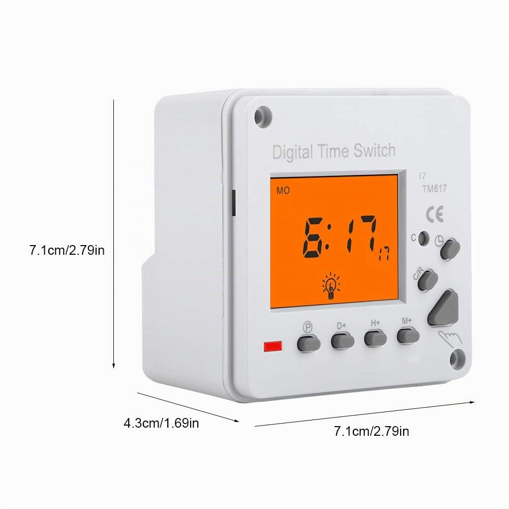 Digitale Zeitschaltuhr 220V, 7 Tage Programmierbar, 168 Stunden Timer, Elektrischer Zeitschalter für Haushaltsgeräte