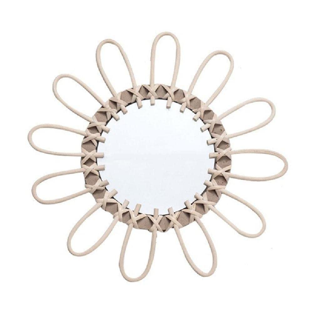 Miroir suspendu en rotin WUURAA pour habiller les murs d'une chambre