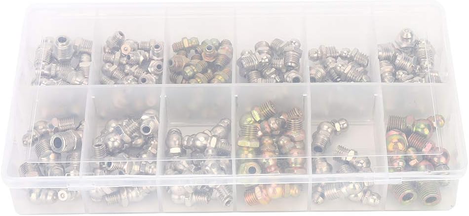 Grease Nipple, 130pcs Grease Nipple 45 Degree and Straight Type Grease Fitting Assortment Kits, Welding Equipment Replacement Parts