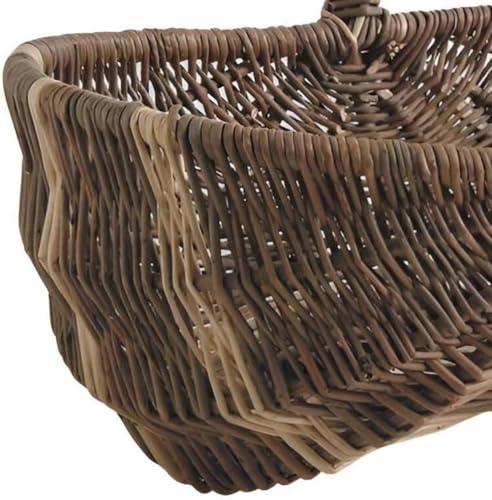 Panier bourguignon osier bicolore de rangement rustique elegant - 5