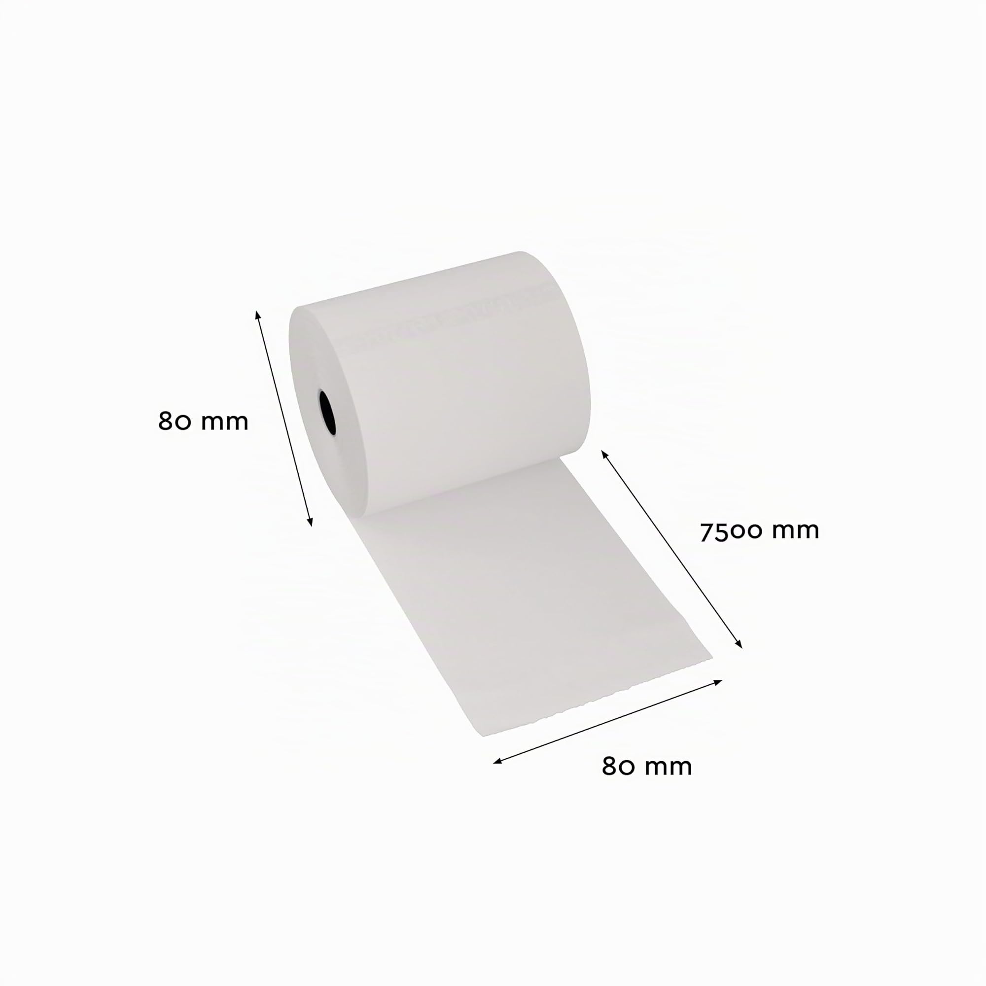 Thermorollen 80mm x 80m x 12mm - 50 Stück, Kassenrollen aus Thermopapier, Bonrollen Thermo 80mm, hochwertige Thermopapierrollen für Registrierkasse, BPA frei