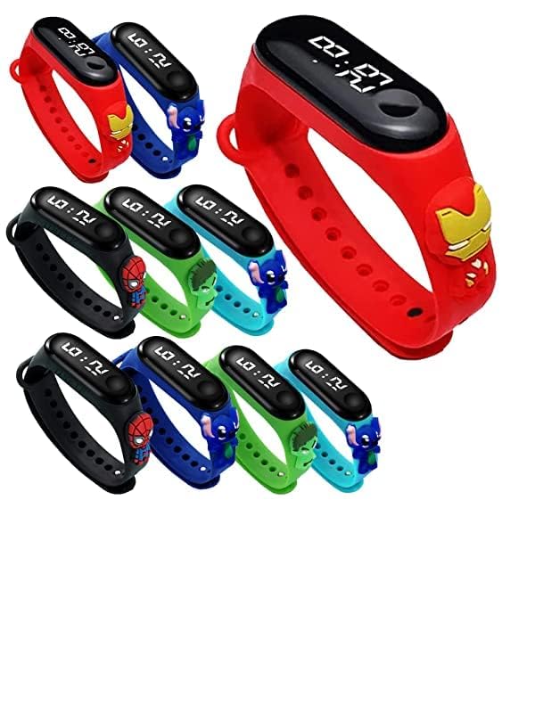 UJJAINWAL Digital Dial Waterproof Stylish and Fashionable Wrist Smart Watch LED Band for Kids, Rakhi, Colorful Cartoon Character Super Hero for Boys & Girls with Tilak (for Girls) (B0D9YKX3NZ) Amazon Price History, Amazon Price Tracker