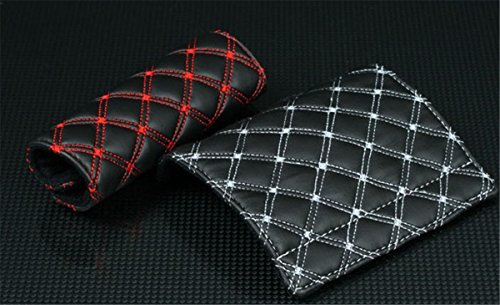 Fochutech Auto Car Handbrake Gear Shift Cover Handle Hand Break Protect Accessories Case Sleeve Universal Stick Anti-Slip Sports Automotive (1 Set White) #TOP3