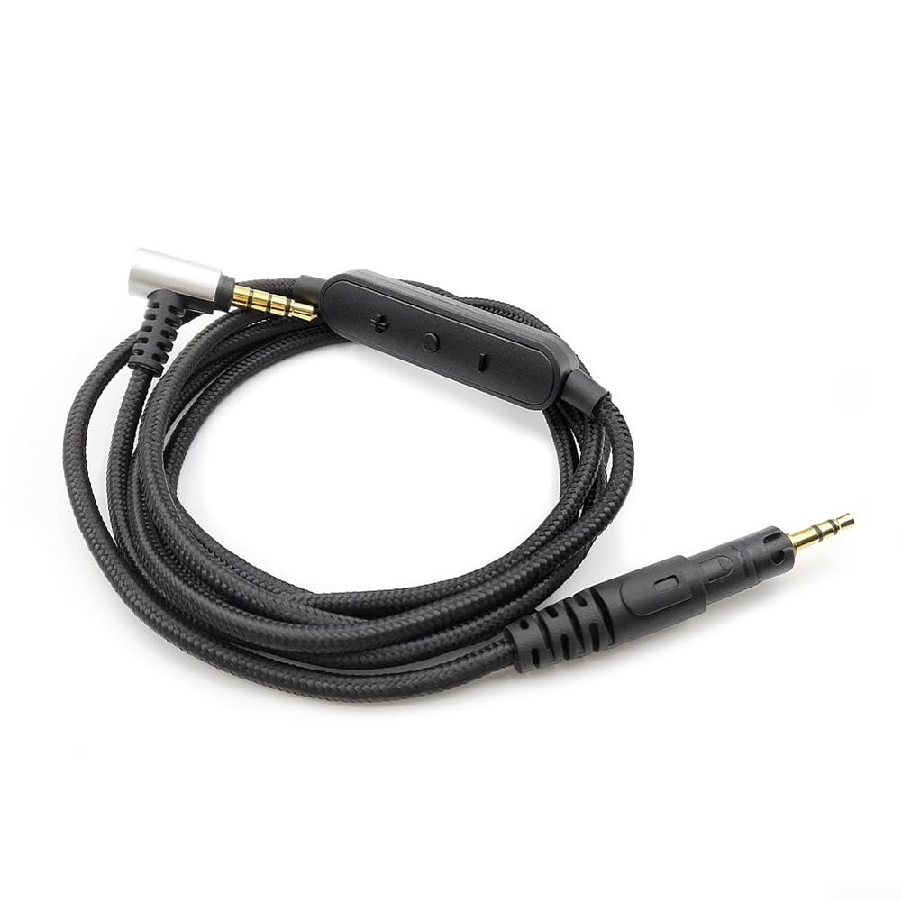 Cable de audio de repuesto para ATH-M40x M50x M60x M70x 3,5 mm chapado en oro de nailon trenzado (1,2 m)