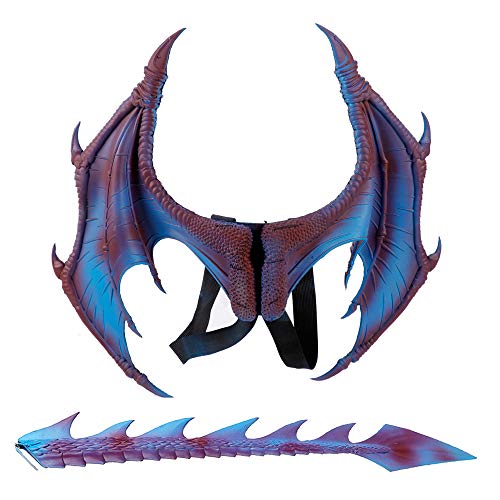 Himine Dragon Wings Props Cosplay Wing with Tail (Blue)