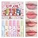 DENESTUP 6pcs Roll On Lip Gloss Set, Fruit Flavored Lip Gloss Set Glossy Lip Make-up for Women Non Toxic, Party Gift, Best Friends