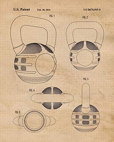 Vintage Cross Fit Patent Art Poster Prints, Set of 6 (8x10) Unframed Photos, Great Wall Art Decor Gifts Under 20 for Home, Office, Garage, Man Cave, Gym, Student, Teacher, Coach, Trainers, Fan