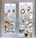 Tuopuda Autocollant NoëL Flocons de Neige Fenetre Decoration Amovibles DIY Deco Rennes Sapin Verre Décoré Santa Bonhomme de Neige Réutilisable Statique PVC Stickers pour Accueil/Boutique (A)