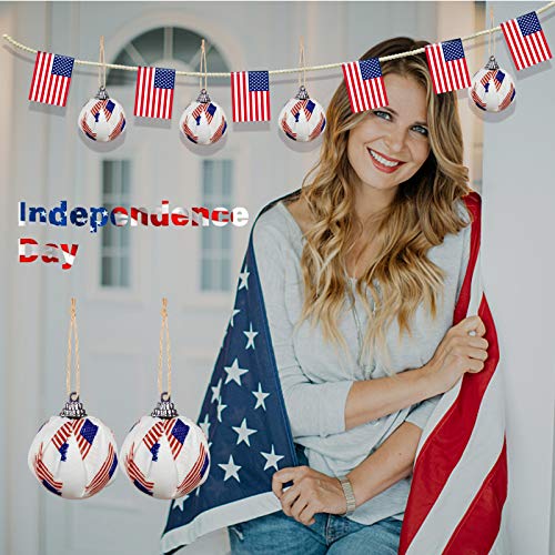 Sfcddtlg 16PCS Independence Day Hanging Ball-4th of July Patriotic Ball Ornaments Party Décor for Holiday Wedding Tree Decorations