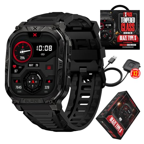 Image of CARBINOX Blaze Smart Watch with GPS - Rugged Fitness Trackers, IP69K Waterproof, 170+ Sports Modes, Gorilla Glass, Make /Receive Calls, Android & iOS Compatible