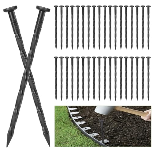 100Pack Plastic Landscape Edging Spikes 8 Inch Spiral Landscape Anchoring SpikesLandscape Spikes for Garden Lawn Yard Paver Edging Weed Barrier Artificial Turf & More