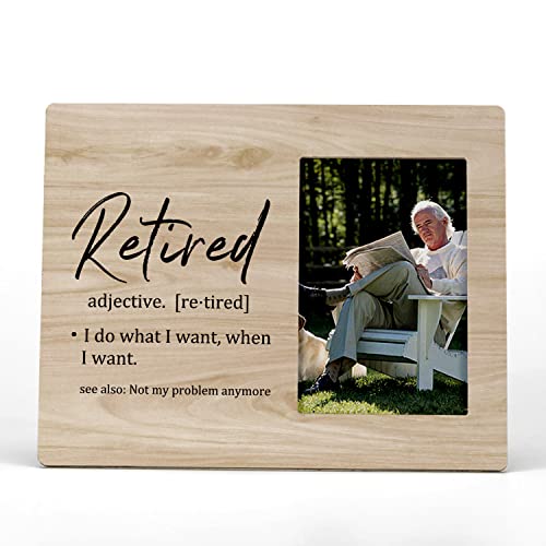 Fondcanyon Retired Definition Picture Photo Frame, Retirement Appreciation Picture Frames, Retirement Gift For Coworkers Boss Women Men Mom Nurses,Farewell Going Away Gifts (4X6 Inch Photo) #TOP16