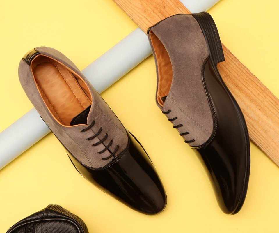 Image of Elga Men Patent Leather Formal Laceup Dress Shoe