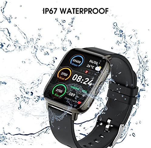 Smart Watch, 1.69" Touch Screen Smart watch for Women Men, 24 Sports Modes Fitness Activity Trackers, IP67 Waterproof Step Counter Watch, Fitness Watch with Heart Rate Sleep Monitor for Android iOS