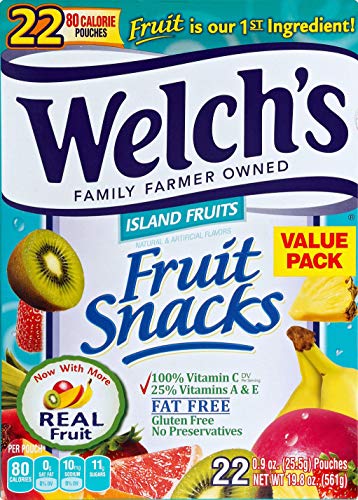 Welch's, Island Fruits, Fruit Snacks, 22 Count, 19.8oz Box (Pack of 2)