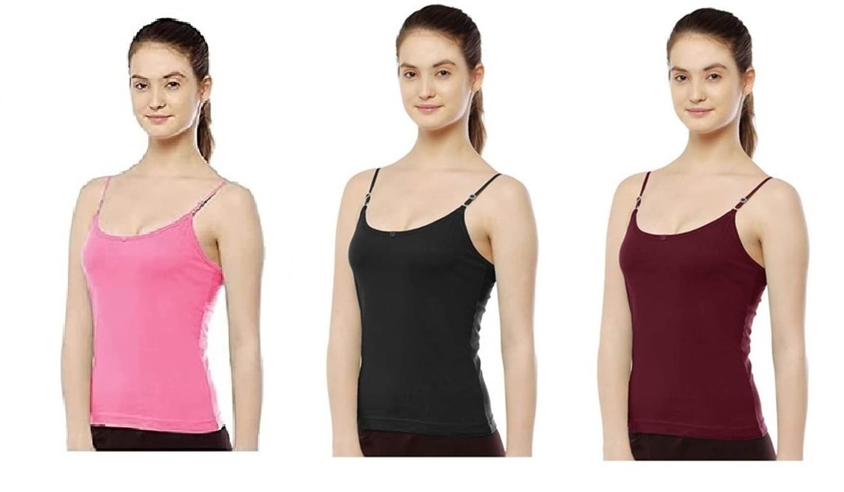 gmr Women's Cotton Camisole with Adjustable Strap Pack of 3-picture-32