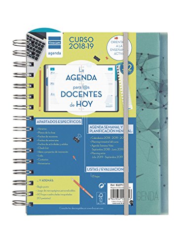 Finocam Magistral Docente - Agenda 2018-2019 semana vista apaisada español, 155 x 215 mm, nodos