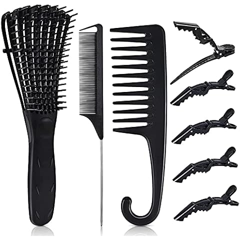 Detangling Brush for Afro Hair, MORGLES Wet Hair Brush Detangler for Curly, Black Vented Cover